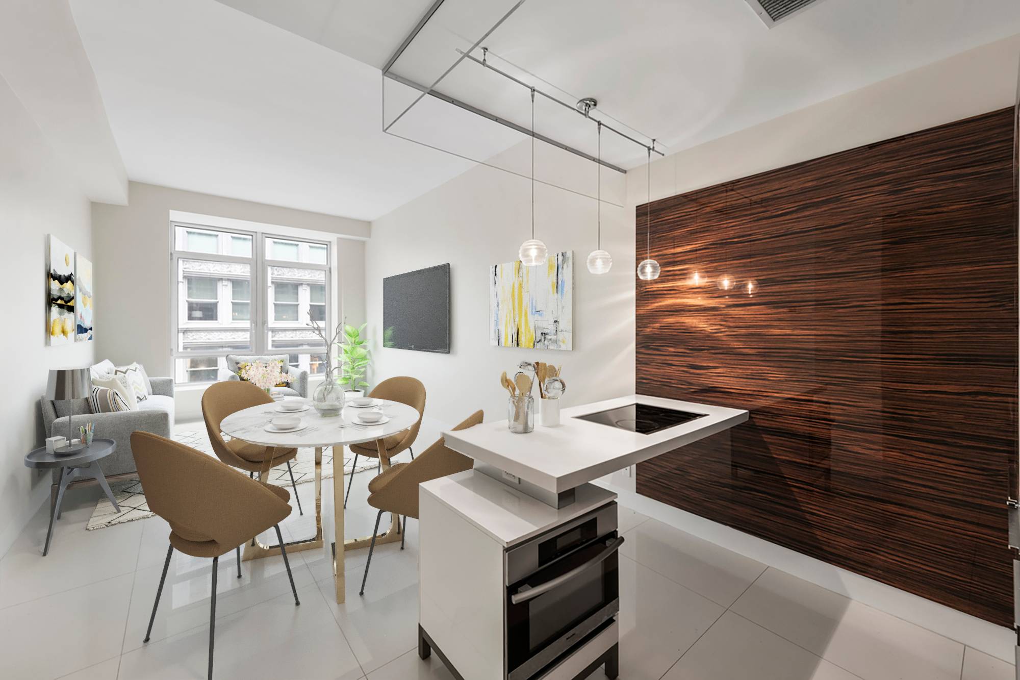 Large Alcove Studio with Stunning Finishes and Unexpected Details!
