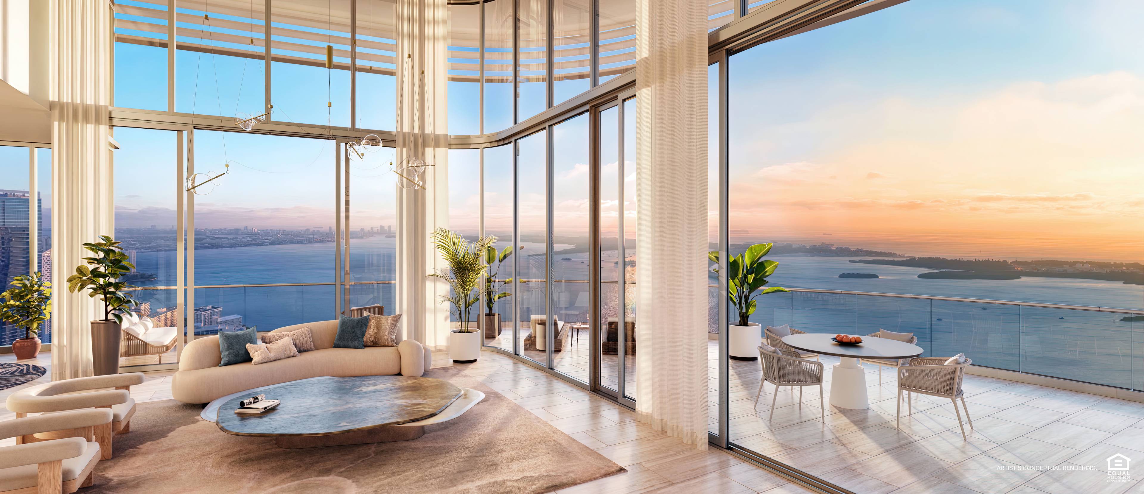 STUNNING 3 BED |3 BATH LUXURY WATERFONT RESIDENCE IN MIAMI WITH SWEEPING VIEWS OF BISCAYNE BAY, THE MIAMI SKYLINE AND THE ATLANTIC OCEAN