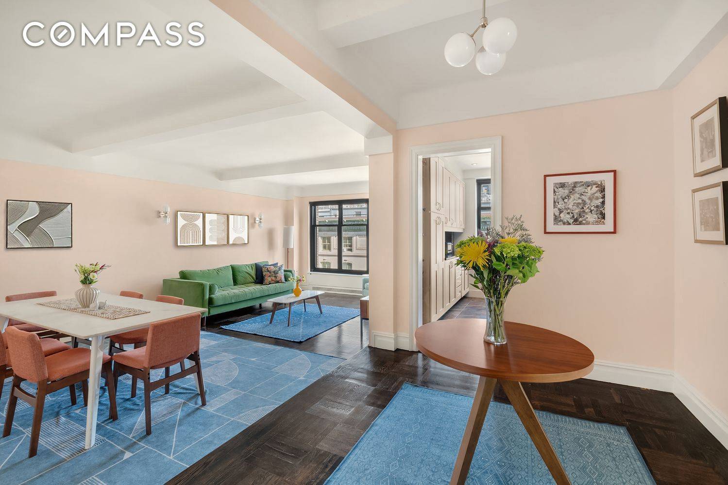 Gracious corner two bedroom residence perched on the 17th floor of this Art Deco masterpiece.