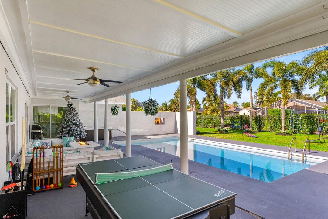 Beautifully renovated 5 3 residence with big pool and huge yard with an extensive range of amenities for kids and adults.