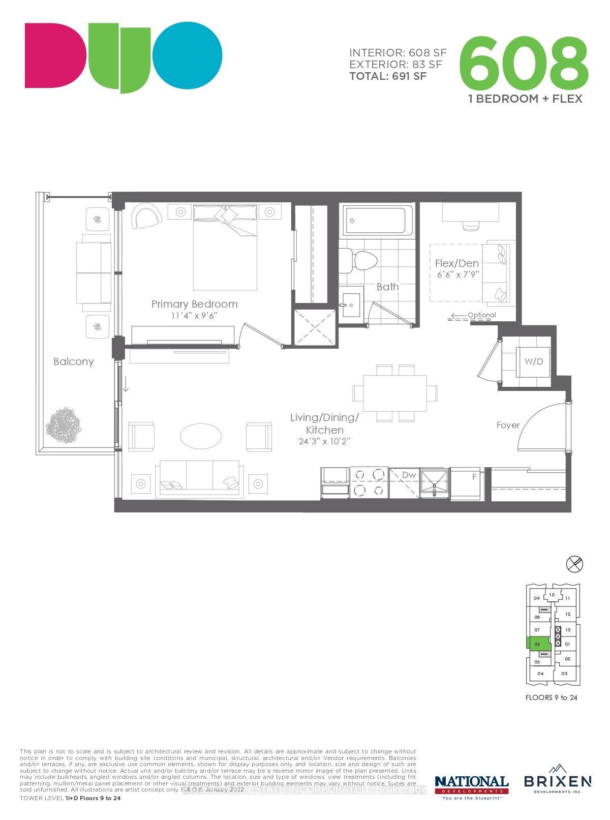 Brand New 1 Bedroom Flex with Parking and Locker !
