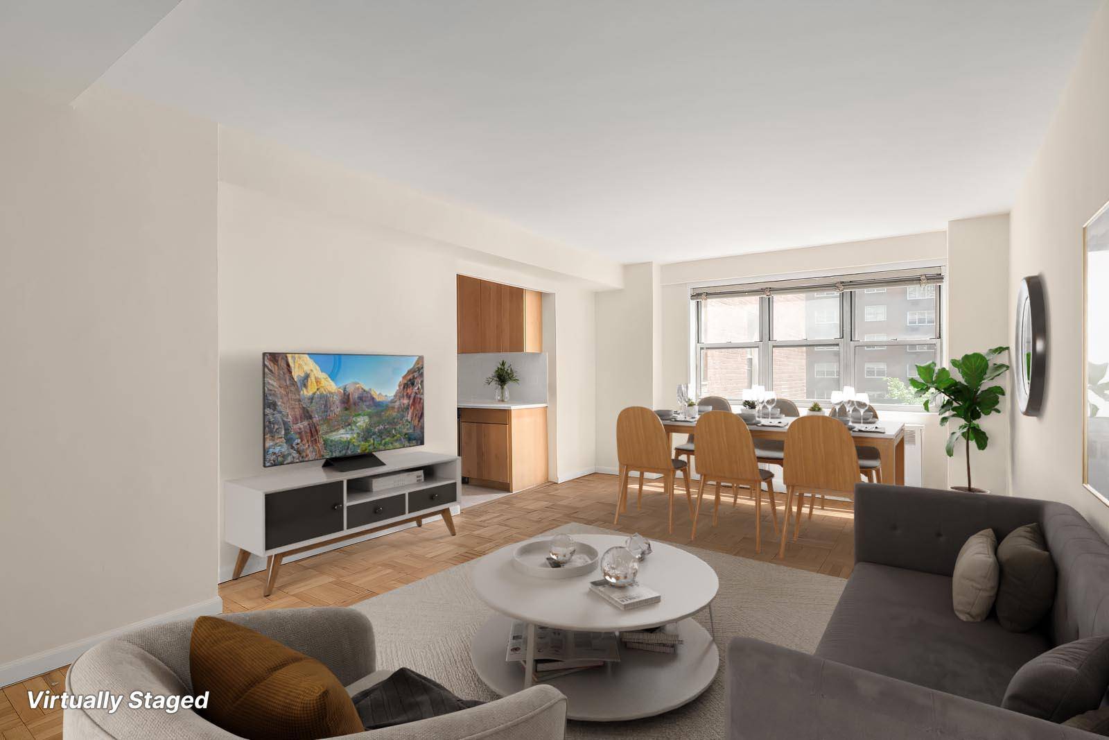Amazing South facing 1 bedroom apartment with direct sunlight all day with unobstructed views of sky and garden.