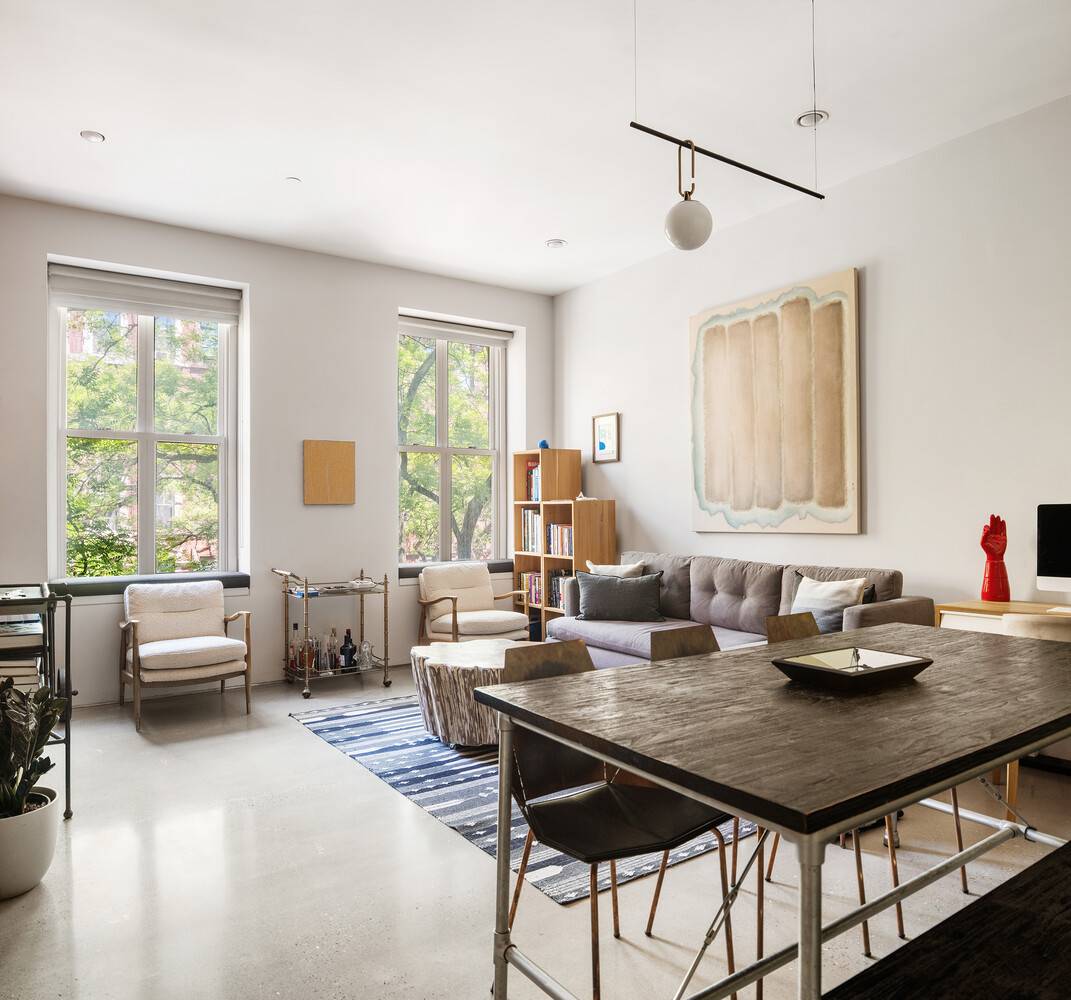 A rare elevator one bedroom loft in a boutique brownstone condominium near Union Square.