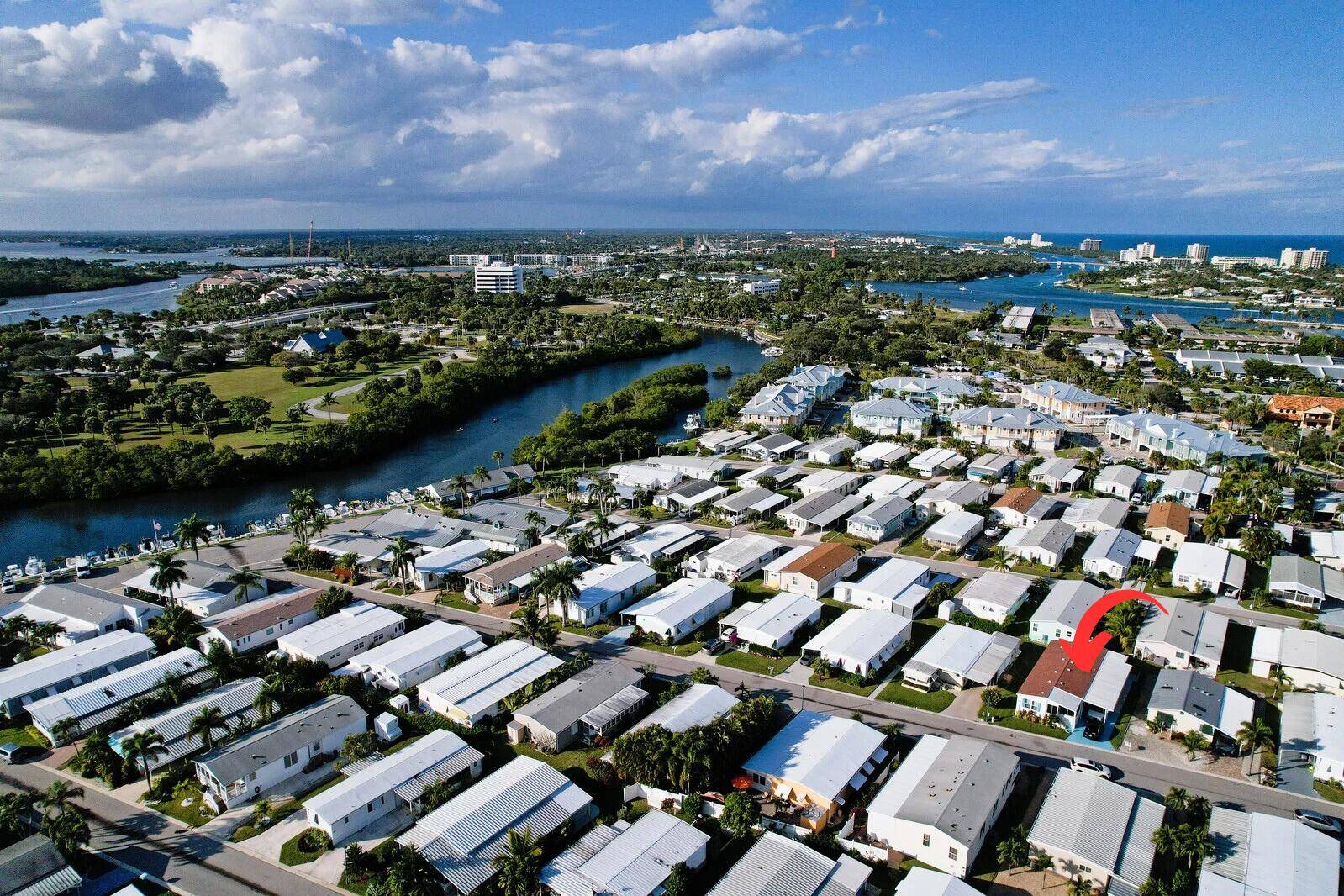 Welcome to Jupiter River Park where you own your land and are less than 1 mile to the beach that has been named the clearest water in the South !