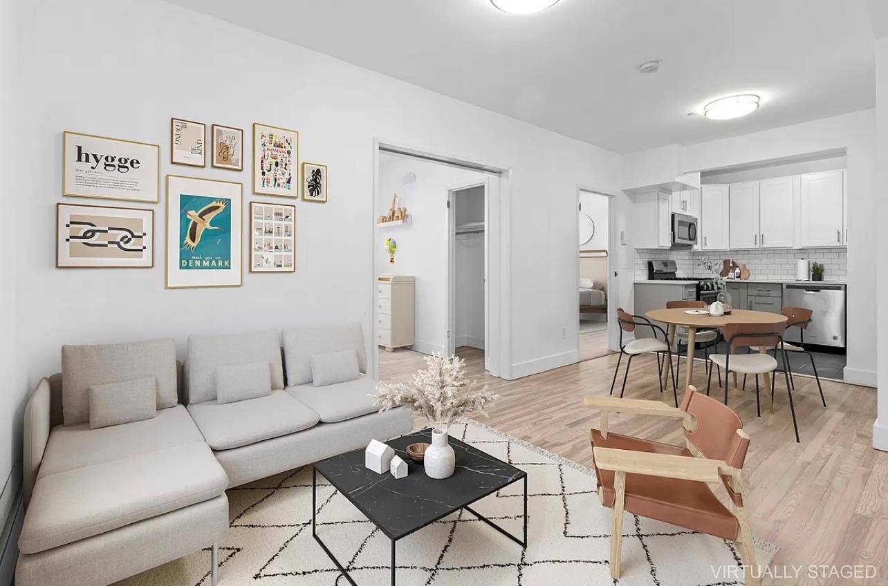 Residence 5A is an efficient 2 bedroom home with large windows allowing natural sunlight to flow throughout the apartment.