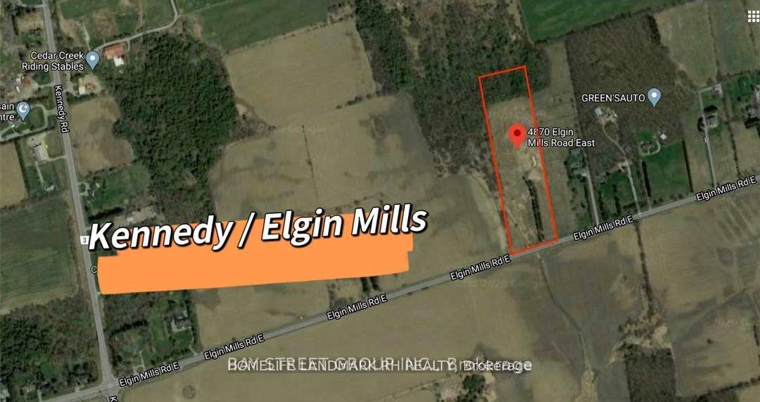10 Acre Lot with Rural Residential Zoning in Markham Kennedy Elgin Mills.