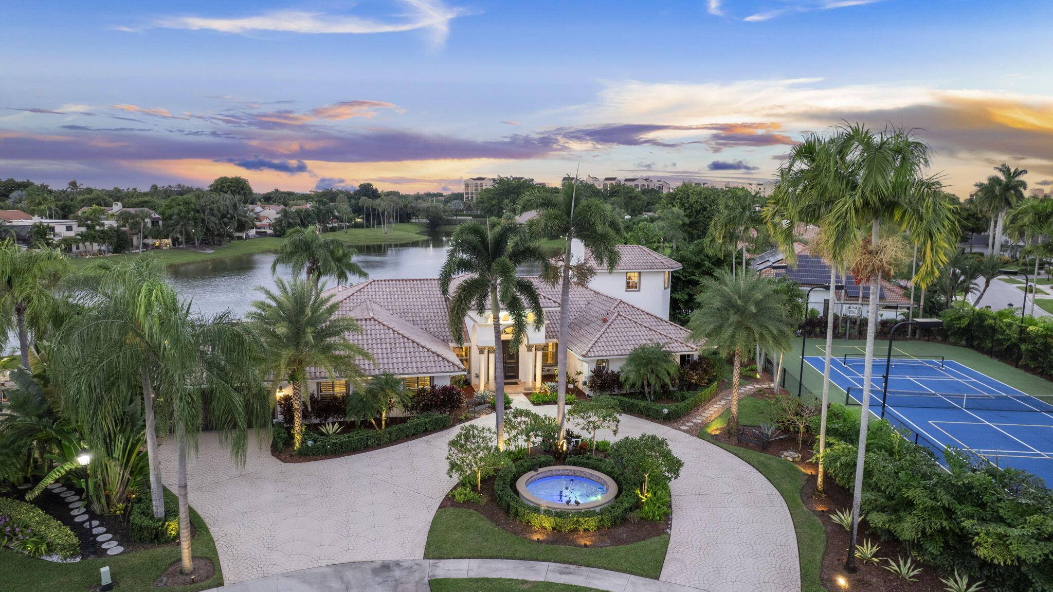 Rare Double Lot Boca Raton Estate with Private Pickleball Tennis Court.