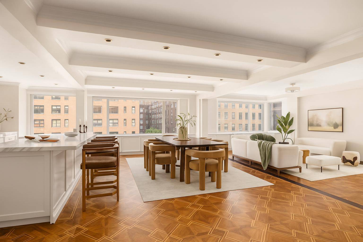 Towering above the corner of 70th Street, Residence 7AB is a singularly rare offering boasting an uninterrupted 58 foot linear frontage on Park Avenue, massive volumes throughout, and a level ...