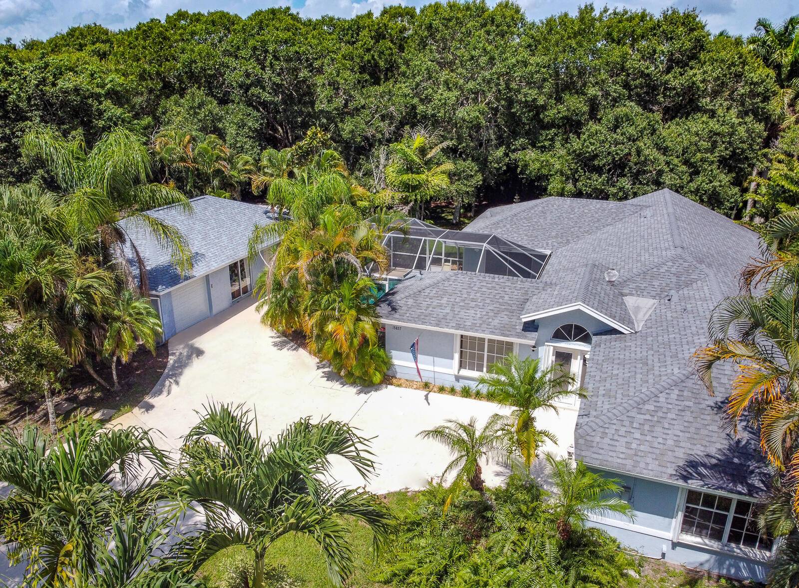 This courtyard style CBS home on a 1.