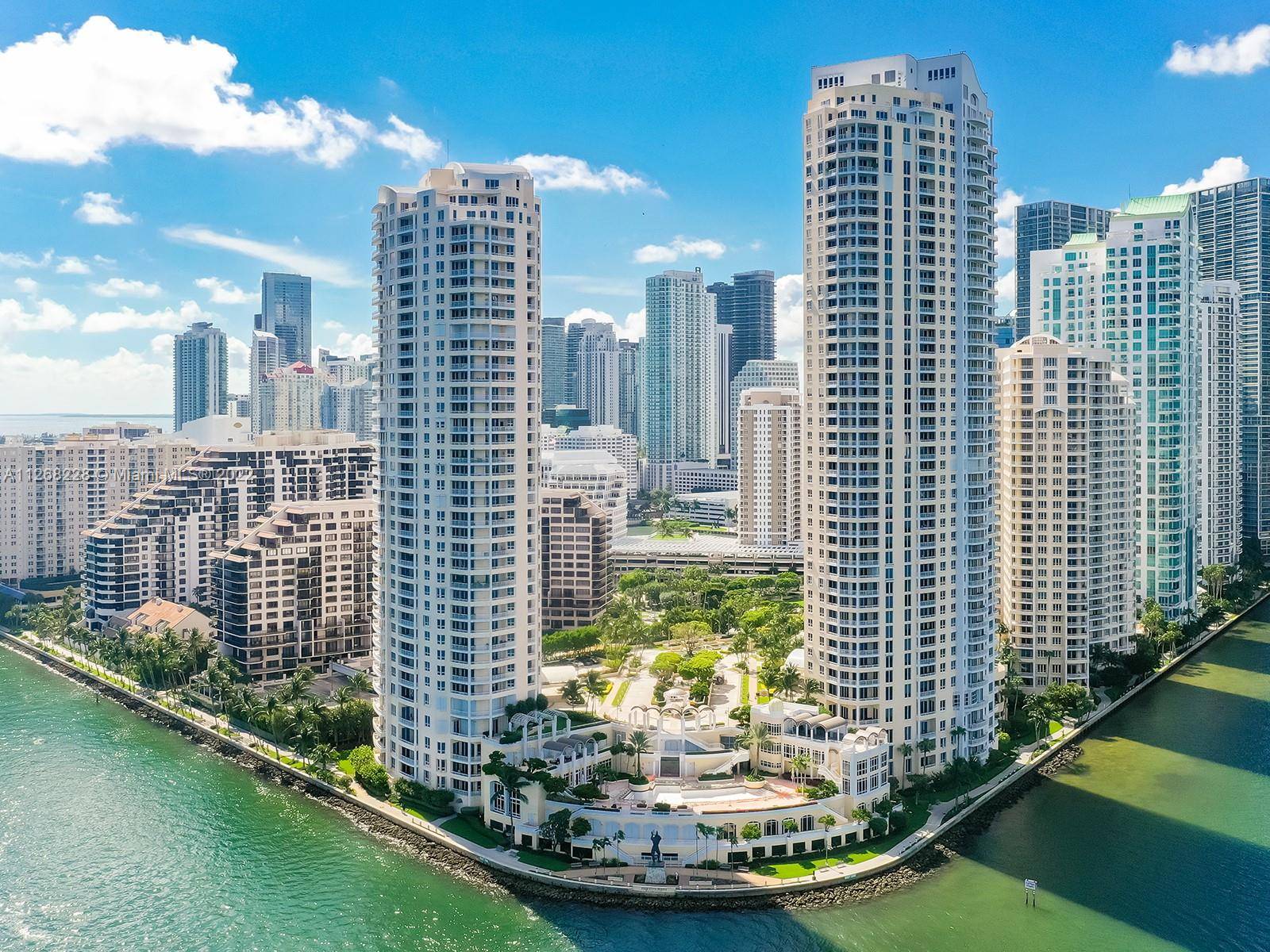 Spectacular 2 bedroom unit at luxurious Three Tequesta Point on exclusive Brickell Key Island.