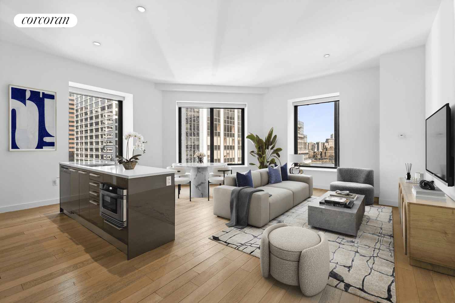 Breathtaking River Views Oversized 6ft Windows Over 1, 400 SqFt Top Tier Features Throughout75 Wall Street, Residence 22O is an exquisite split corner 2 Bedroom, 2 Bathroom unit showcasing breathtaking ...