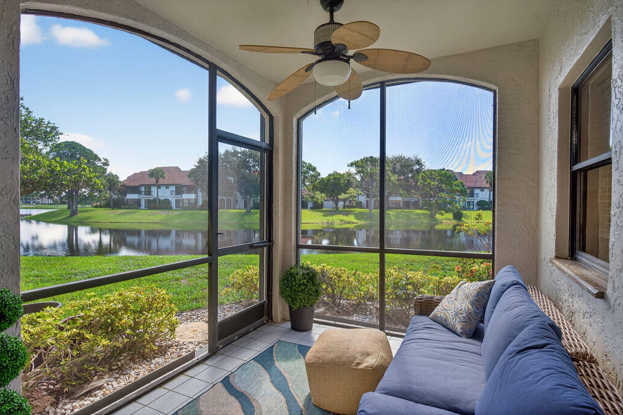 Rare opportunity to spend the season in Jonathan's Landing in a well appointed, renovated, waterfront first floor residence.