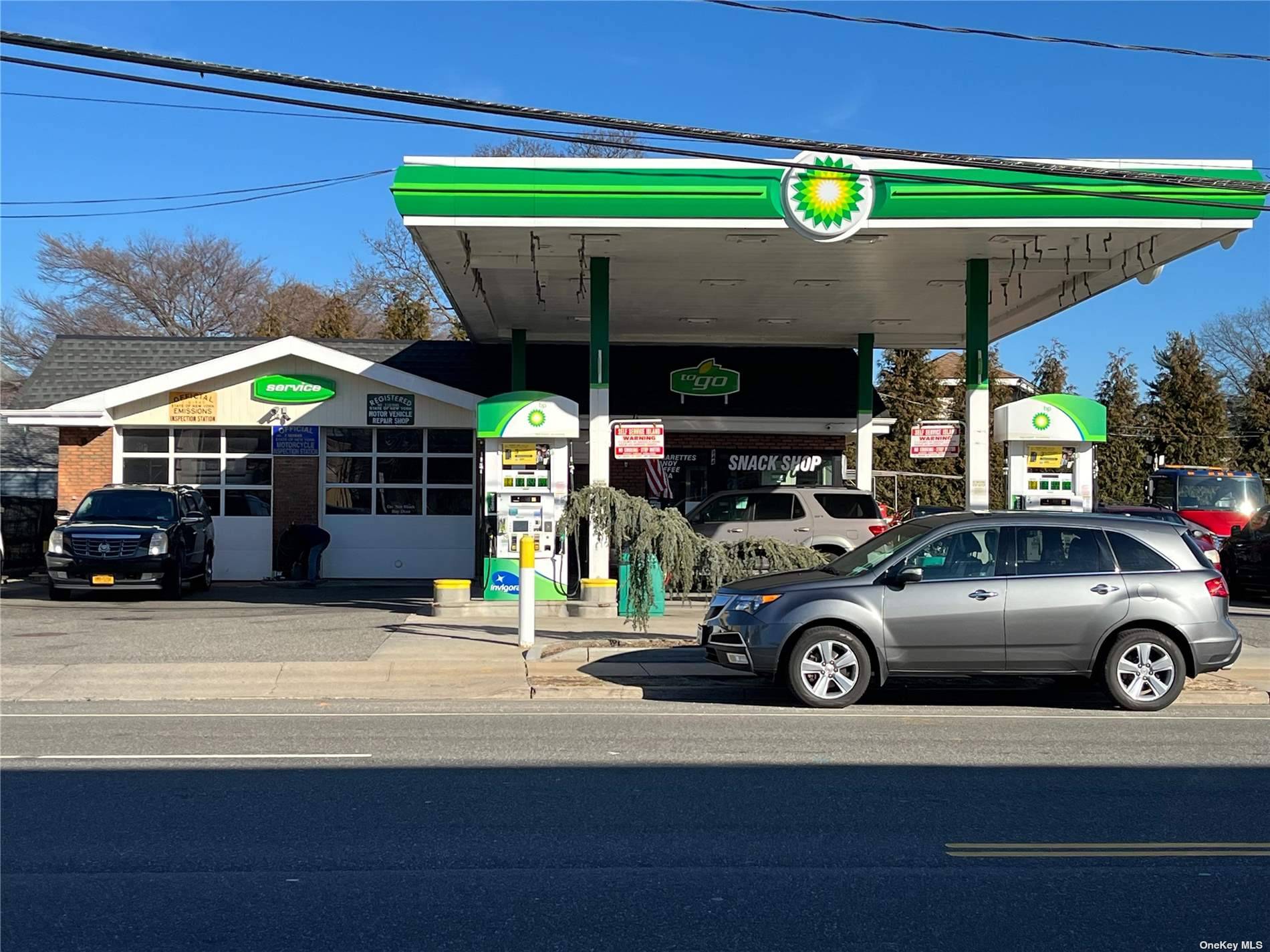 Busy gas station 4 pumps with canopy, auto repair 2 bays and convenient store for sale located on a highly visible street in Albertson.