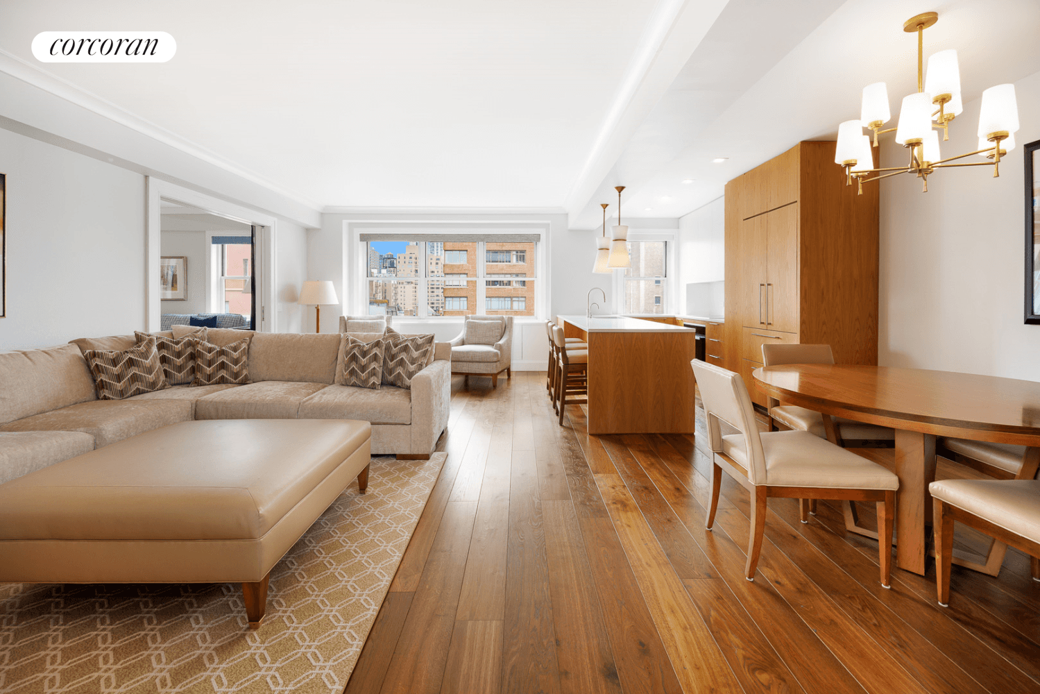 Perched high on the 10th floor of a distinguished white glove cooperative at the coveted corner of Park Avenue and 70th Street, this sun drenched, mint condition corner residence offers ...
