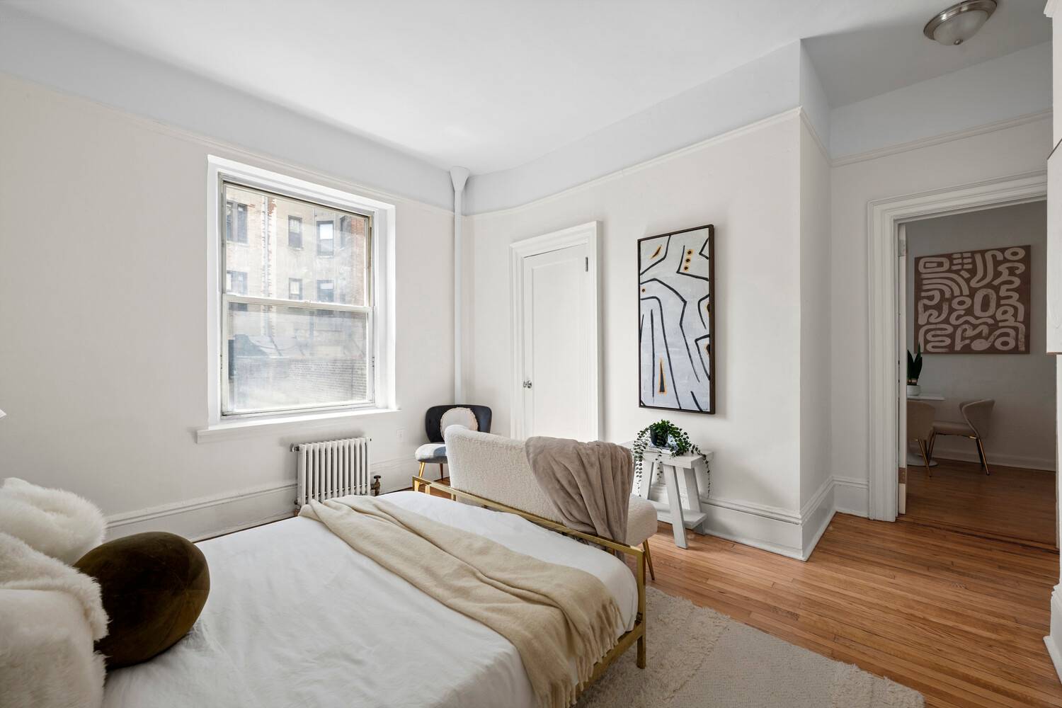 Bright studio with high ceilings and eat in kitchen in full service Morningside Heights coop !