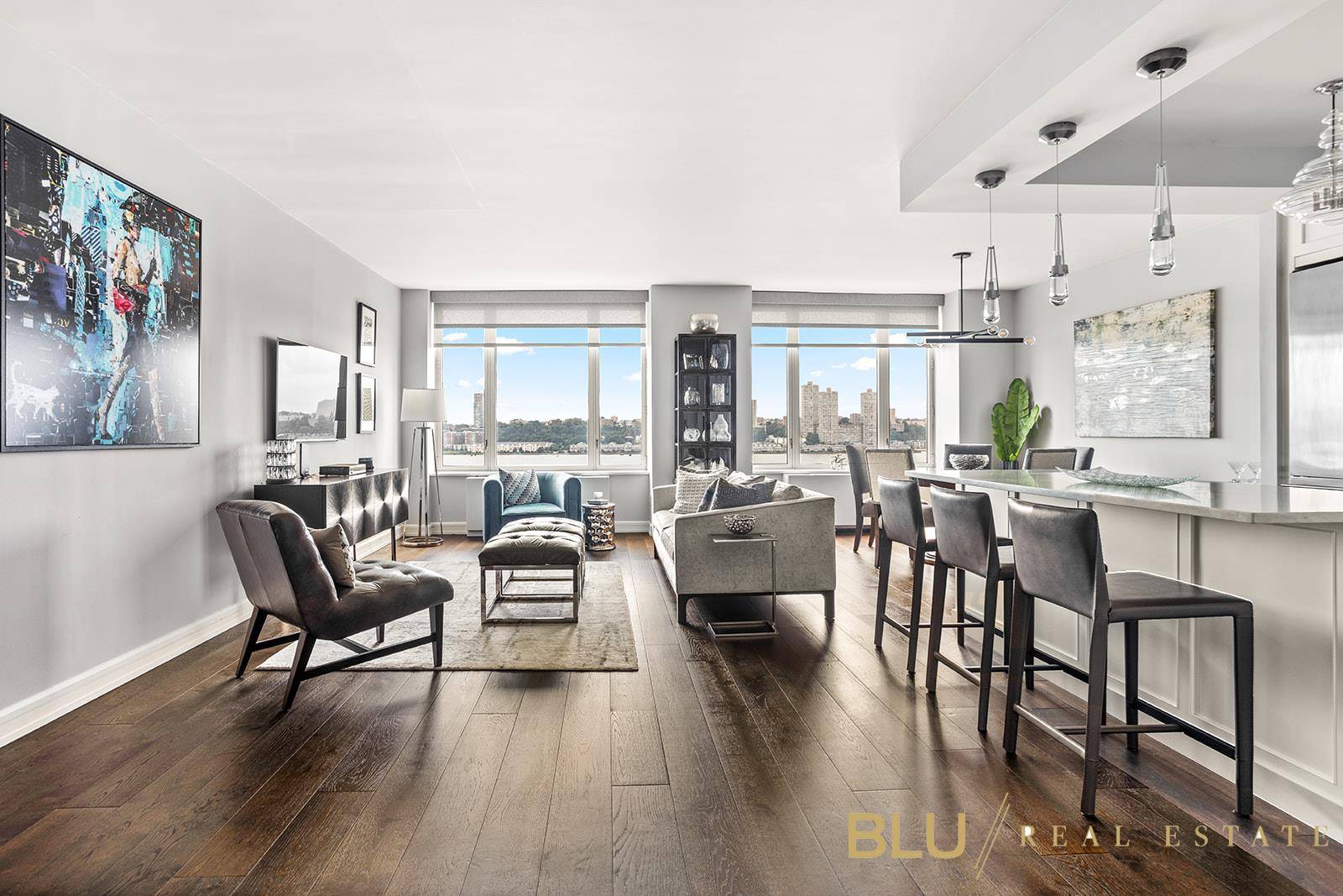 Welcome to Apartment 8M at 220 Riverside Boulevard a fully renovated 2 bedroom, 2 bathroom home where every room offers stunning views of the Hudson River.