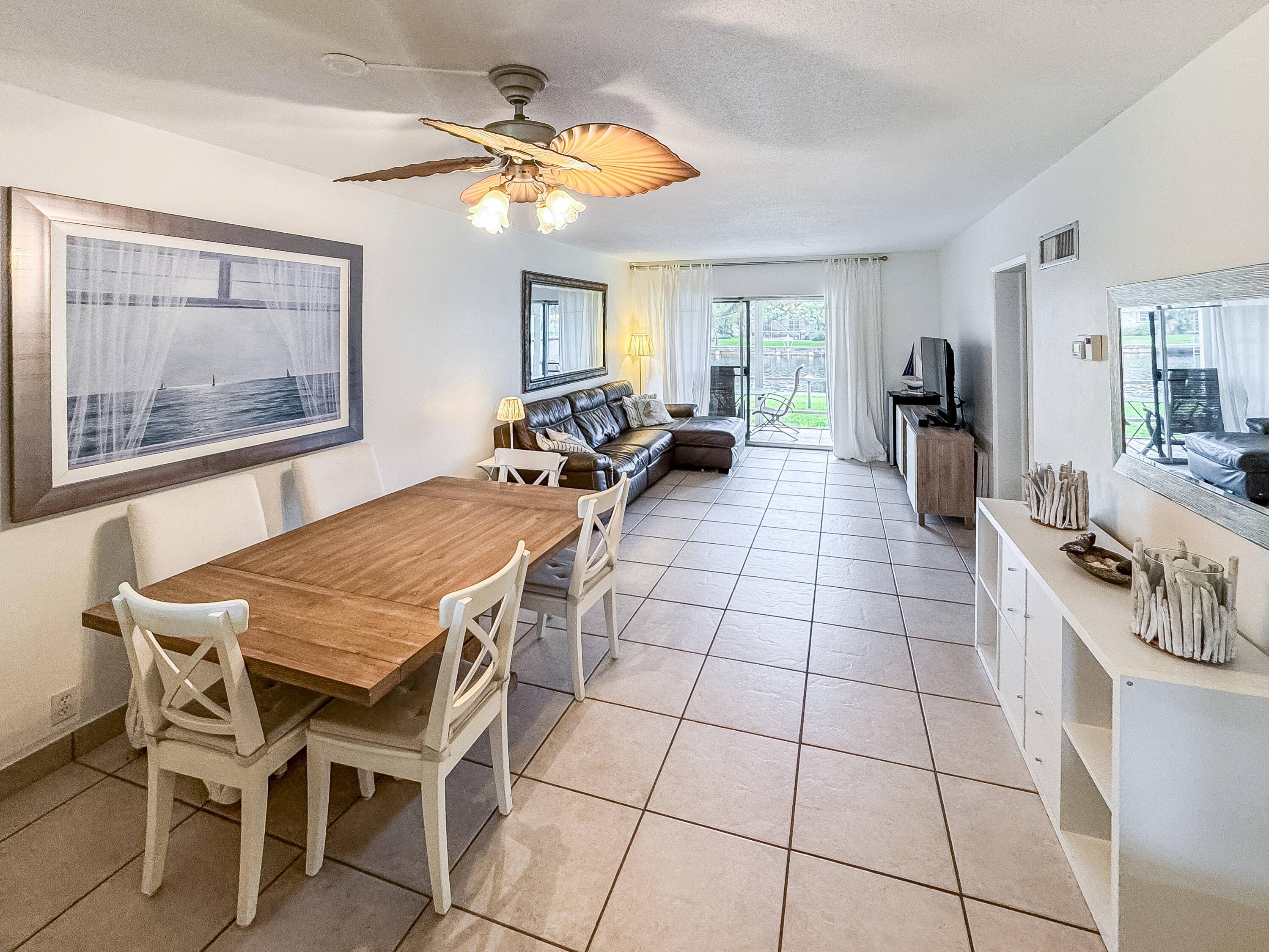 Located in the heart of Pompano Beach, directly on the canal and less then 2 miles from the beach, this beautiful condominium comes completely furnished.