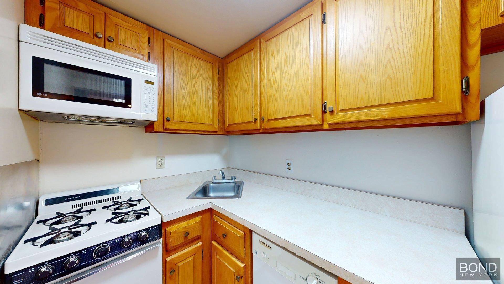 Large flexible 2 bedroom apartment featuring private terrace, separate kitchen, massive living room with a loft, exposed brick.