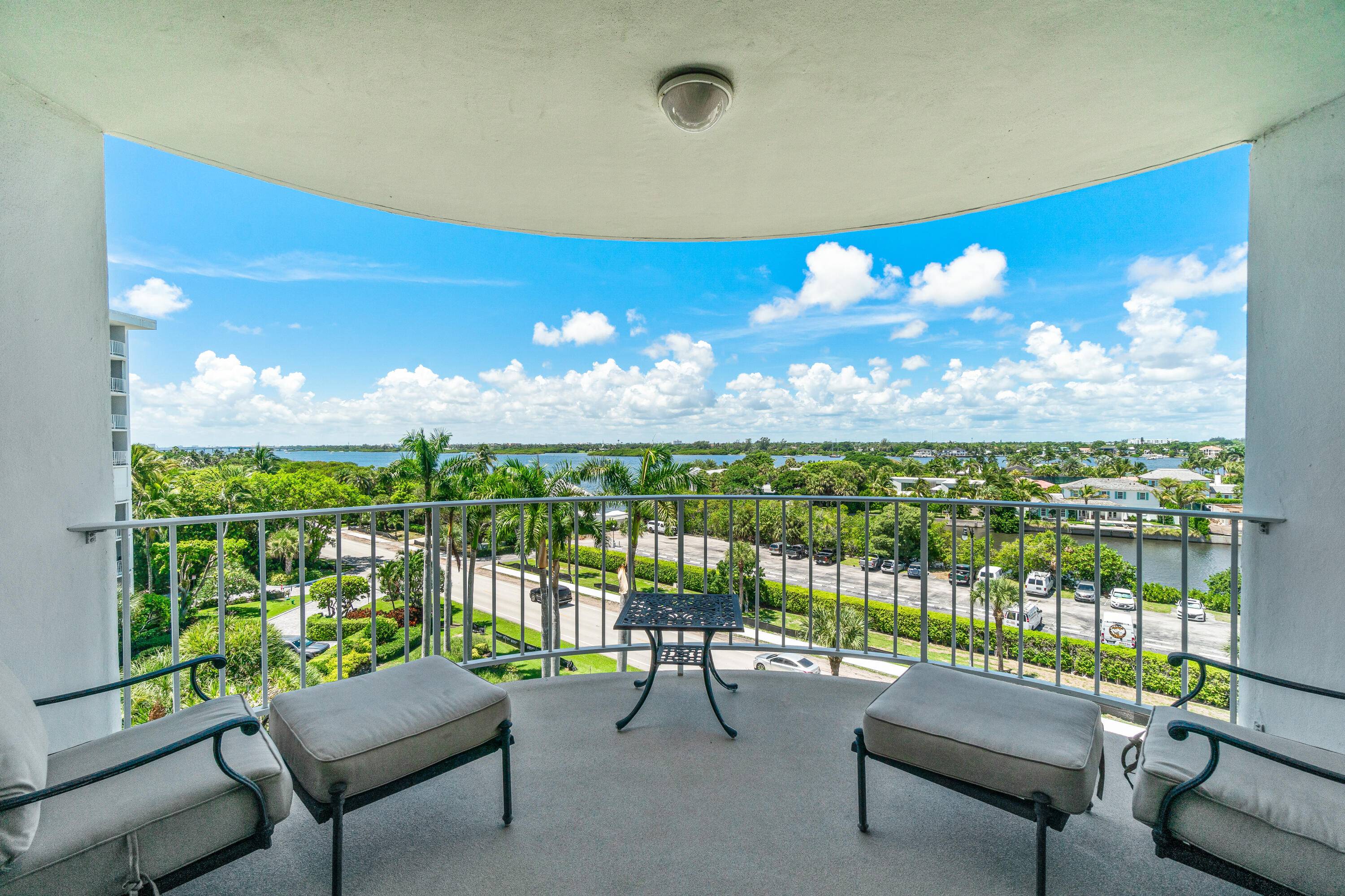Lovely Intracoastal and ocean views from every room of this desirable corner unit, offering East and West balconies to enjoy sunrises, sunsets, and passing boats.
