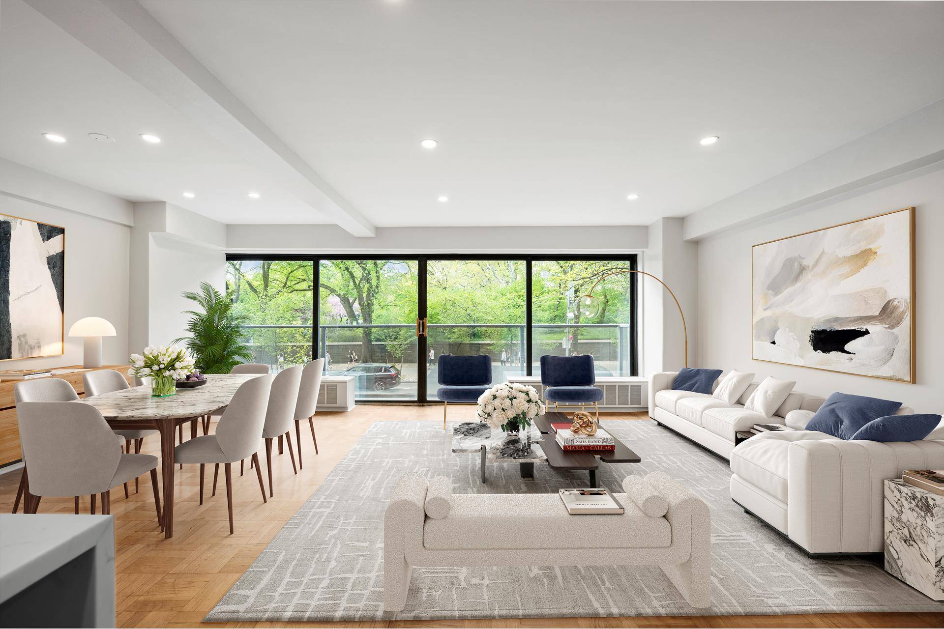 Immerse yourself in Central Park views from this beautifully renovated 2 bedroom, 2 bathroom apartment on Fifth Avenue.
