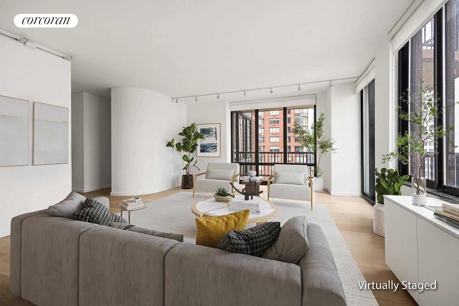 High floor one bedroom with a large balcony in Lenox Hill's full service condominium, The Rio !