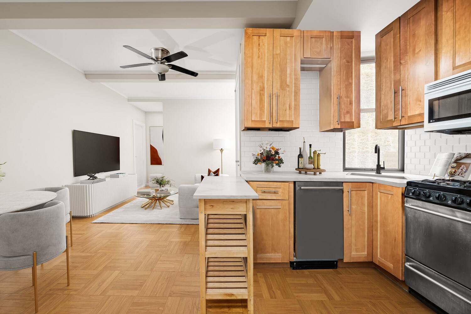 This quiet, charming one bedroom, one bath corner apartment is your perfect city escape.
