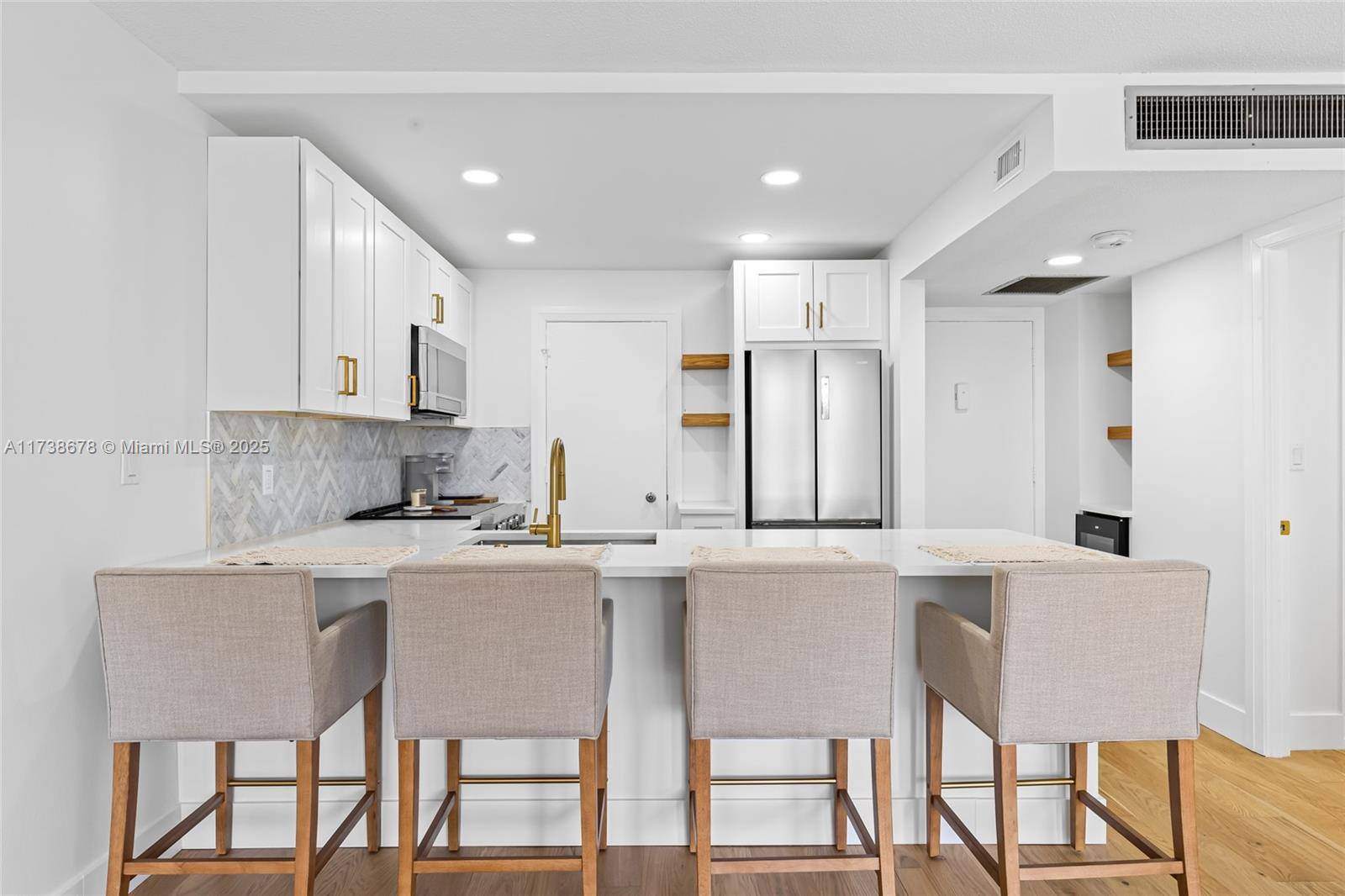 This one bedroom, one bathroom unit features a spacious open floor plan with ample space and additional storage closets.