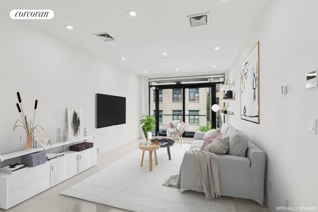 Sleek, sun filled 2 bedroom, 2 bathroom condo in a boutique Brooklyn building, complete with two private balconies and radiant heated floors throughout.