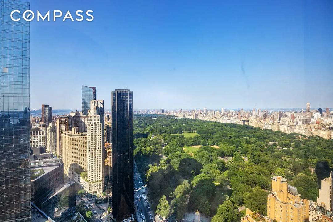Stunning Central Park and Hudson River views define this prestigious two bedroom, two and a half bathroom corner residence perched above Central Park on the 48th floor.