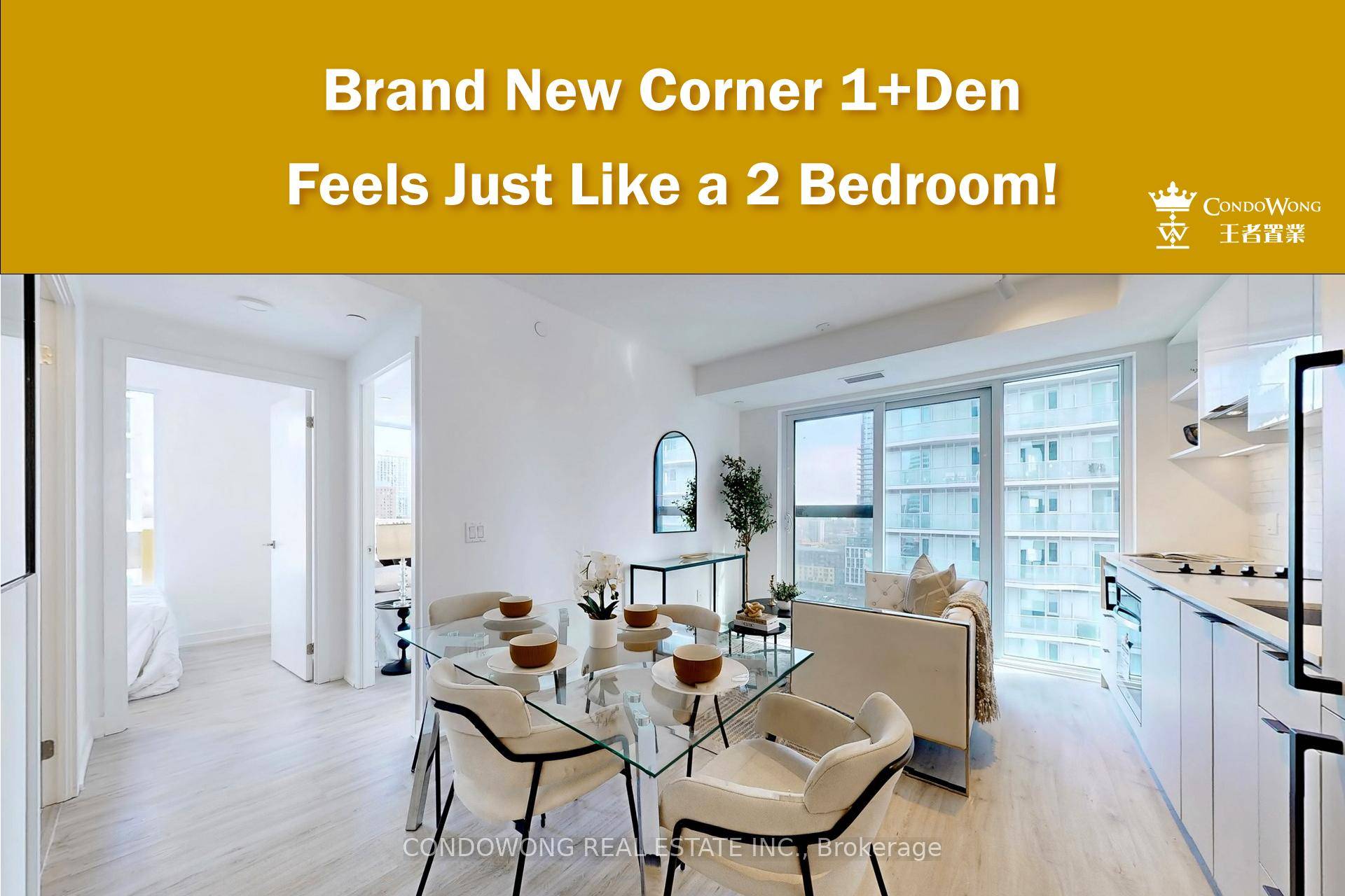 Rare Corner 1 Den, Brand New at 252 Church, the most luxurious building at the Dundas amp ; Church intersection !