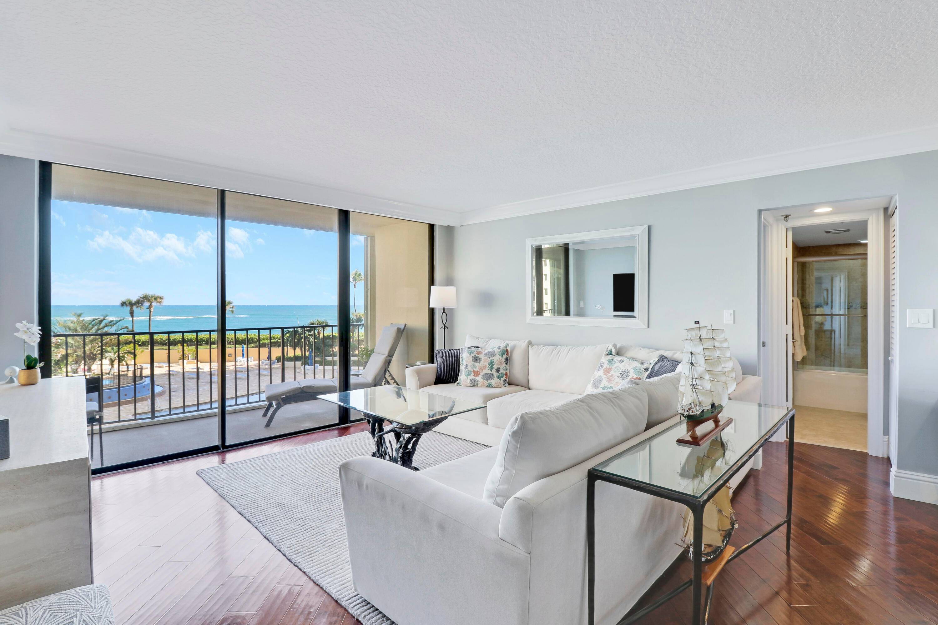 Experience coastal living at its finest in this beautiful 2 bed, 2 bath oceanfront condo in the exclusive Ocean Trail community of Jupiter, FL.