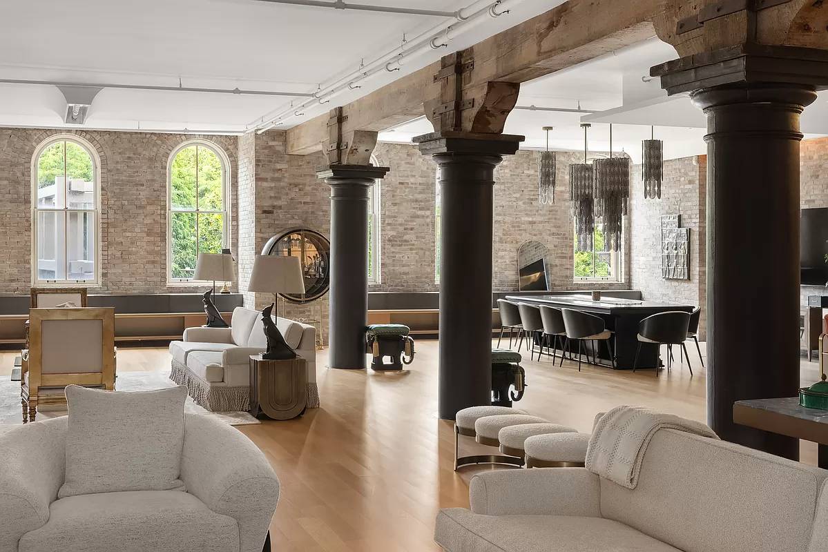 OFFERED COMPLETELY FURNISHED, READY TO MOVE INCoveted in the exclusive and secluded Laight Street, Experience the ultimate in luxurious living with this breathtaking 4400 square foot loft, a true entertainer's ...