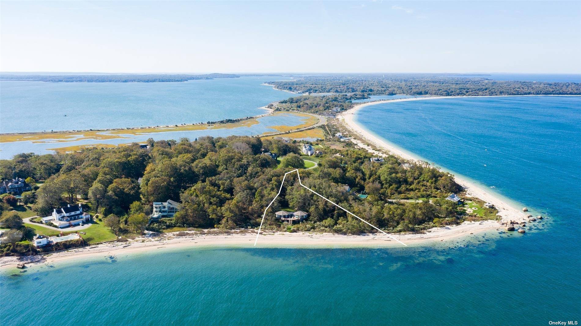 Contemporary and chic, mint condition 1970's modular octagonal home located on a breath taking sound front walk out private beach in Orient.