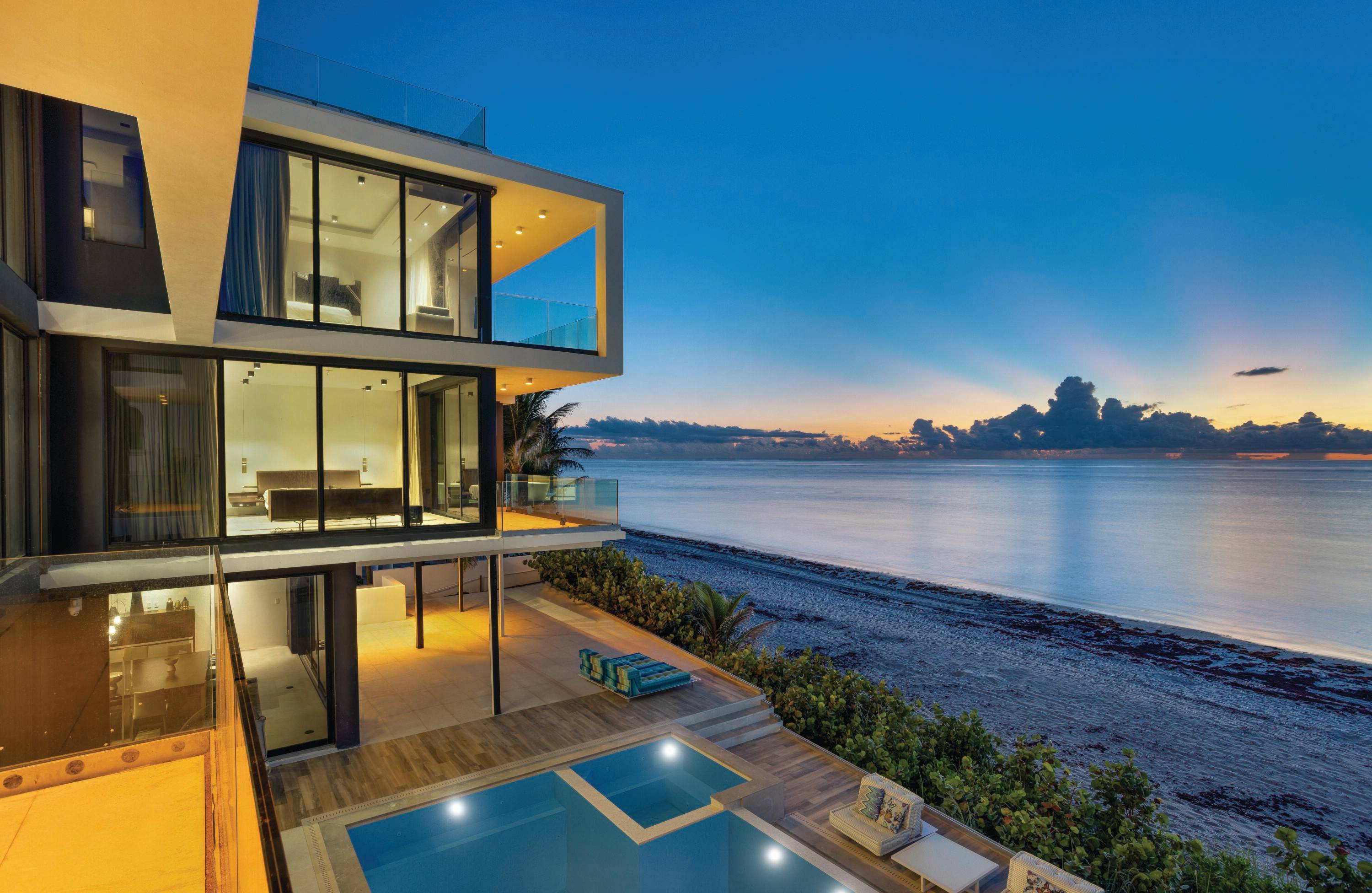 ''New'' La Plage Villa An oceanfront estate by acclaimed Sabal Development sited on 100 feet of beach frontage in prestigious Highland Beach with ultra modern organic and natural finishes that ...