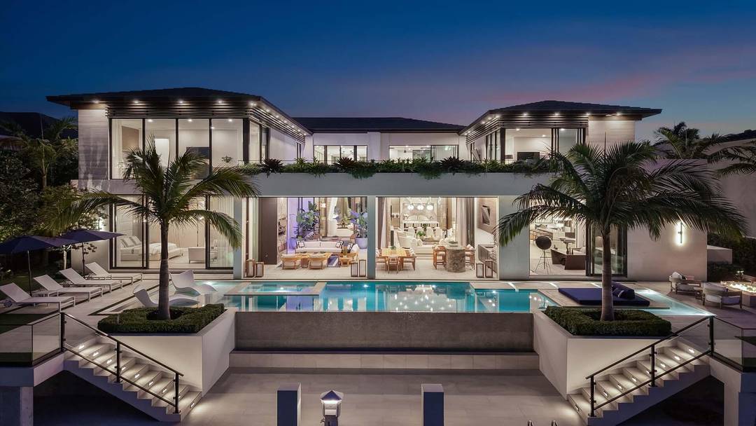 Now offered 100 turnkey with all furnishings and electronics, this brand new designer estate represents the ultimate in South Florida luxury living.