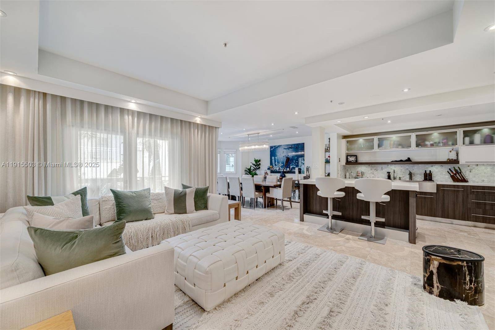 Situated within the coveted Sunset Harbour Townhomes, this refined 3BD 3BA residence with a versatile den office that can function as a fourth bedroom offers an elevated Miami Beach lifestyle.