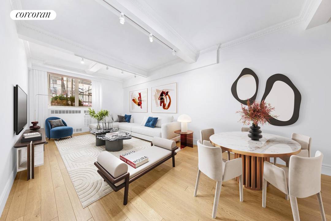Situated in the heart of Greenwich Village, this spacious 2 bedroom, 2 bathroom apartment spans approximately 1, 300 square feet.