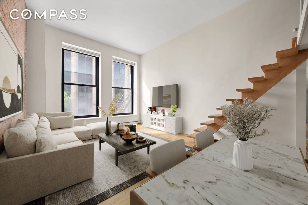Discover an exceptional opportunity to own a chic, dramatic 1, 000 square foot one bedroom with a spacious loft in one of downtown Manhattan s largest and most desirable buildings ...