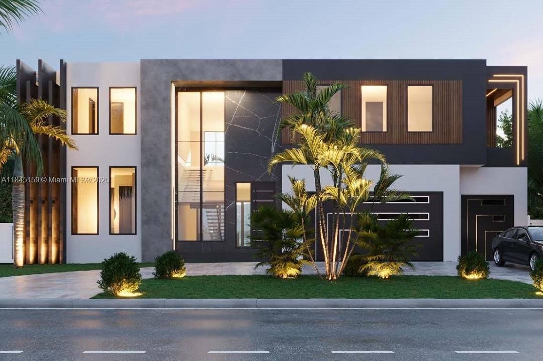 Stunning new construction home featuring 90ft dock, 5 bedrooms, 6 full bathrooms, 2 half bathrooms, and cutting edge modern design.