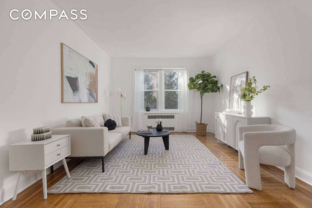 Renovated 1 bedroom in beautiful, well maintained pre war building with live in super, laundry room, storage, and bike room.