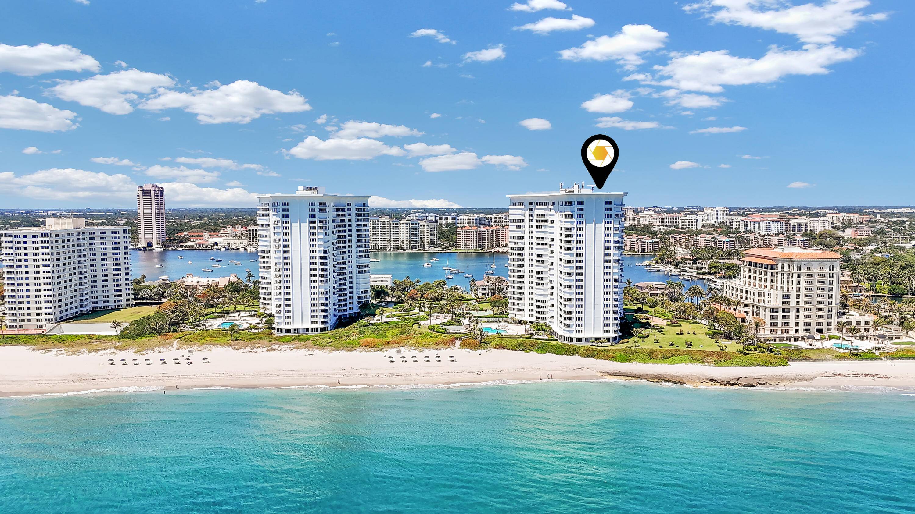 Brand new, never lived in residence at the prestigious Chalfonte, located directly on the sand in Boca Raton.