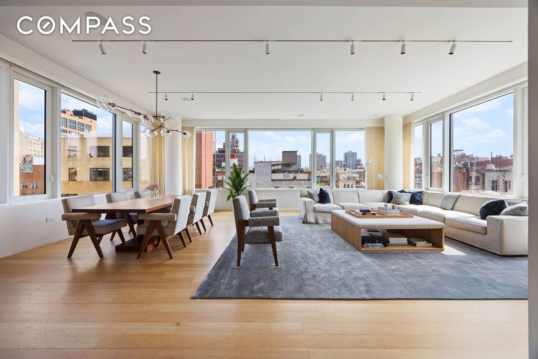 This full floor, three bedroom, three and a half bathroom loft, renovated in 2020, offers privacy, volume, and carefully considered design within a boutique SoHo building.