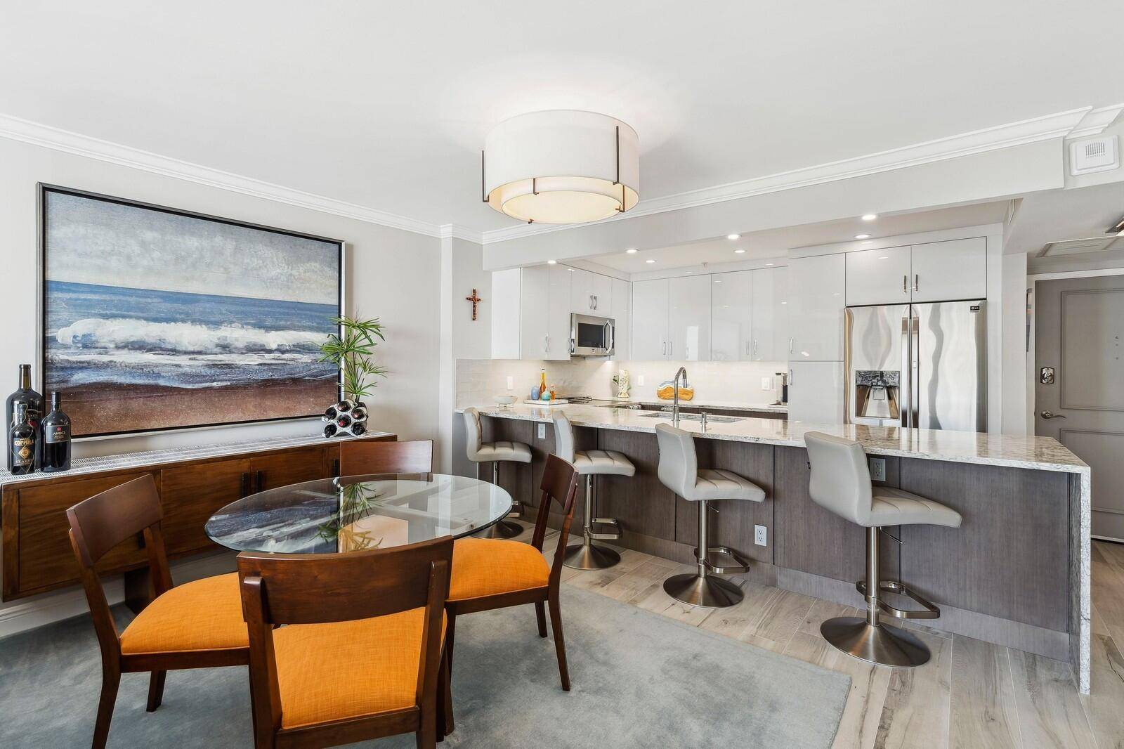 Enjoy stunning ocean views from every window in this beautifully updated condo.