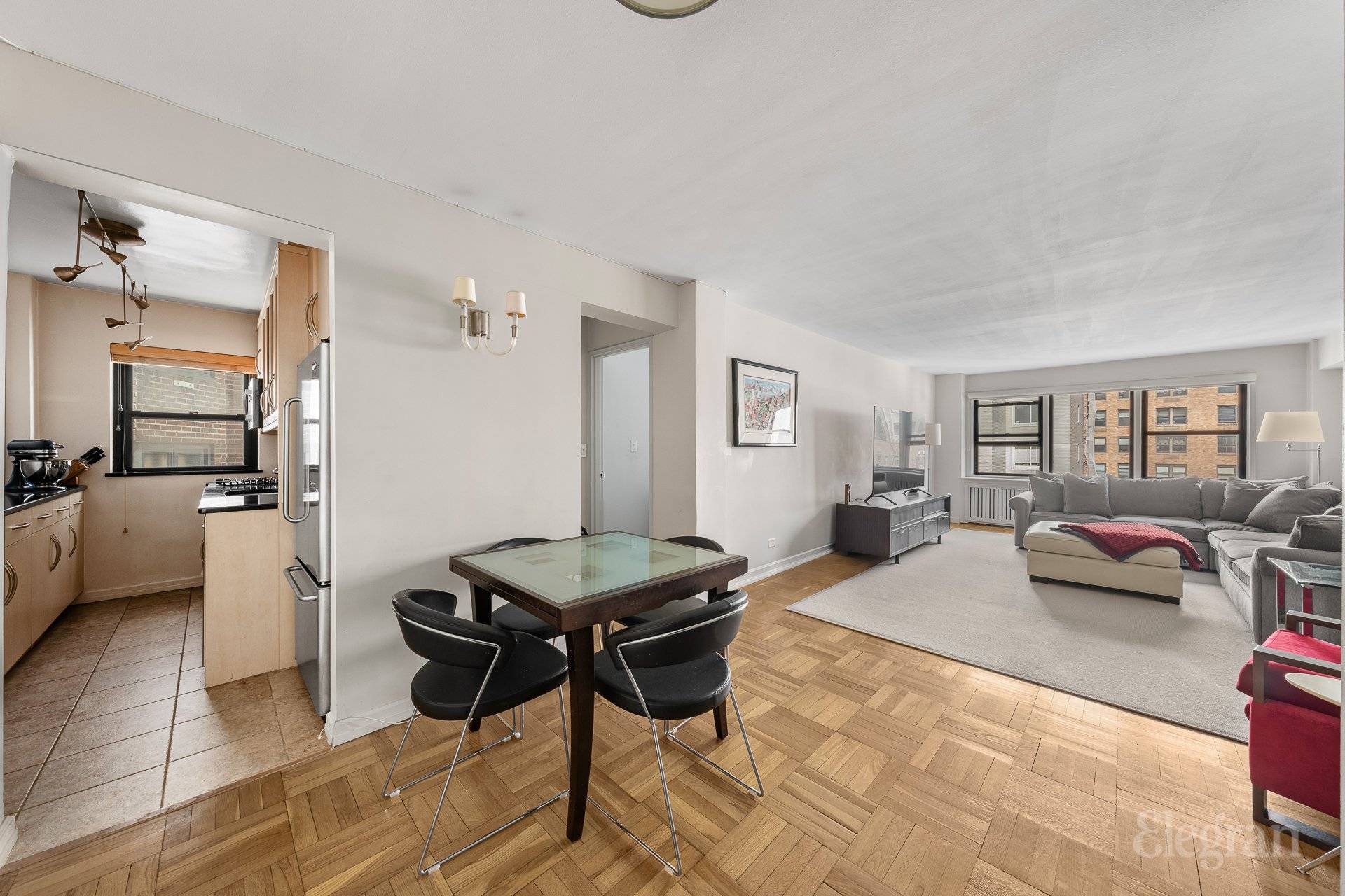 Everything is oversized in this one bedroom apartment that is move in ready with charming townhouse views.
