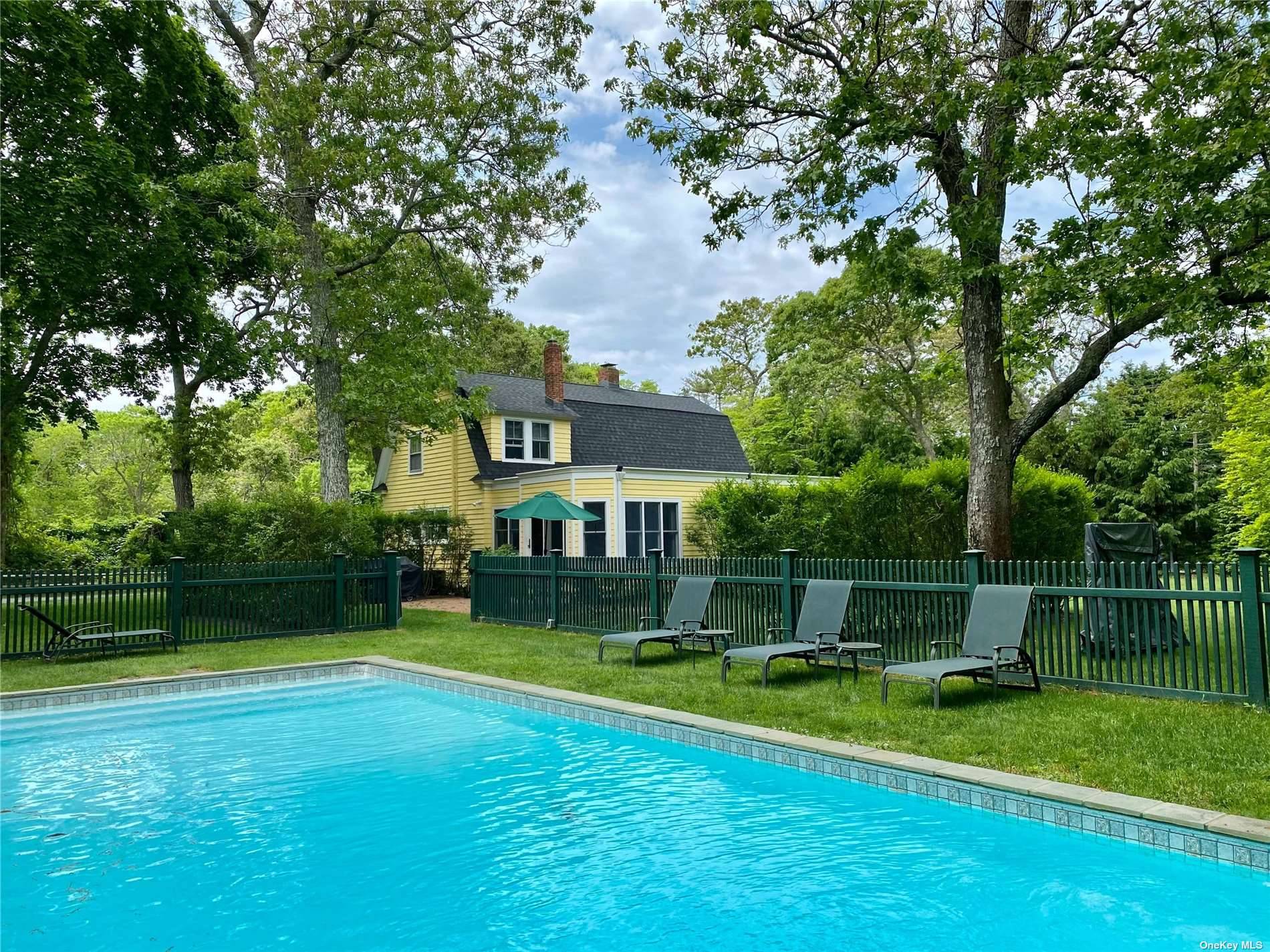 Idyllic Quogue South Rental This bright, fully renovated farmhouse south of the highway in Quogue sits adjacent to 14 acres of private woodlands.