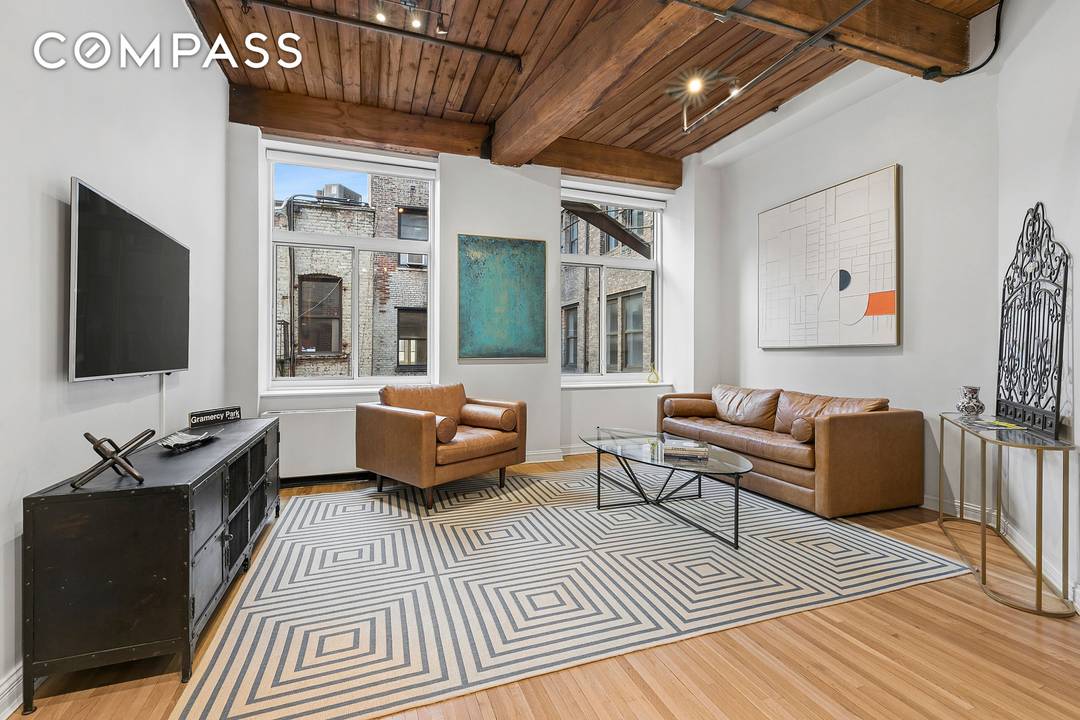 Meticulously renovated Gramercy loft in Gramercy Habitat, a former 1920 s pre war brewery converted to loft condominium residences.