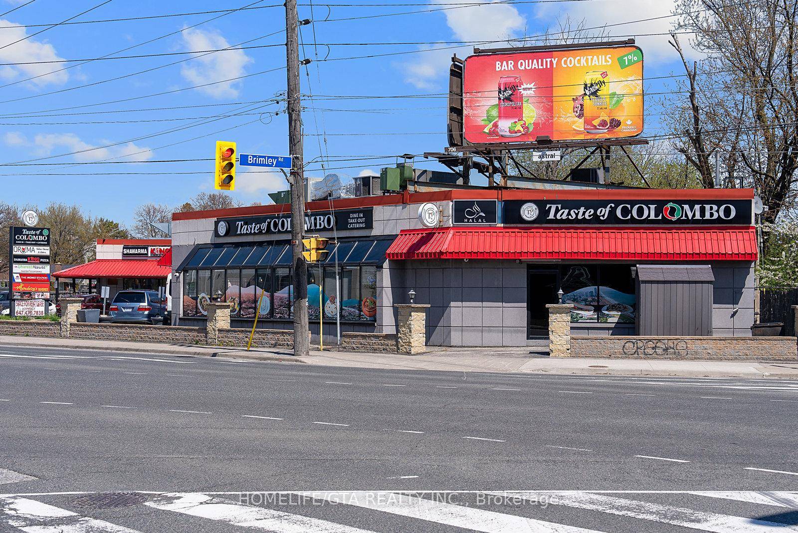 Busy Restaurants Location With Take Out At Very Busy Scarborough Intersection.