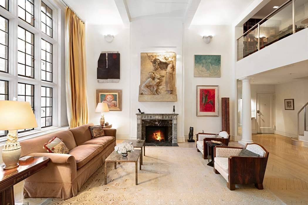 Located at the distinguished and architecturally distinctive 14 East 75th Street, this delightfully glamorous duplex residence is especially notable for its wonderful proportions, its very impressive double height Living Room, ...