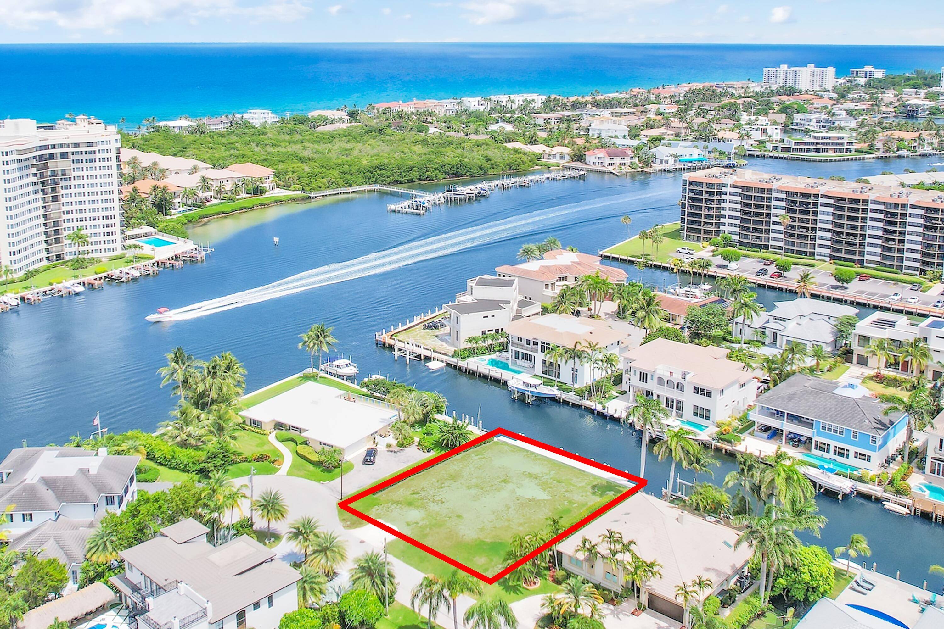 WATERFRONT LAND for SALE in Boca Raton that is ready for a custom build dream home.