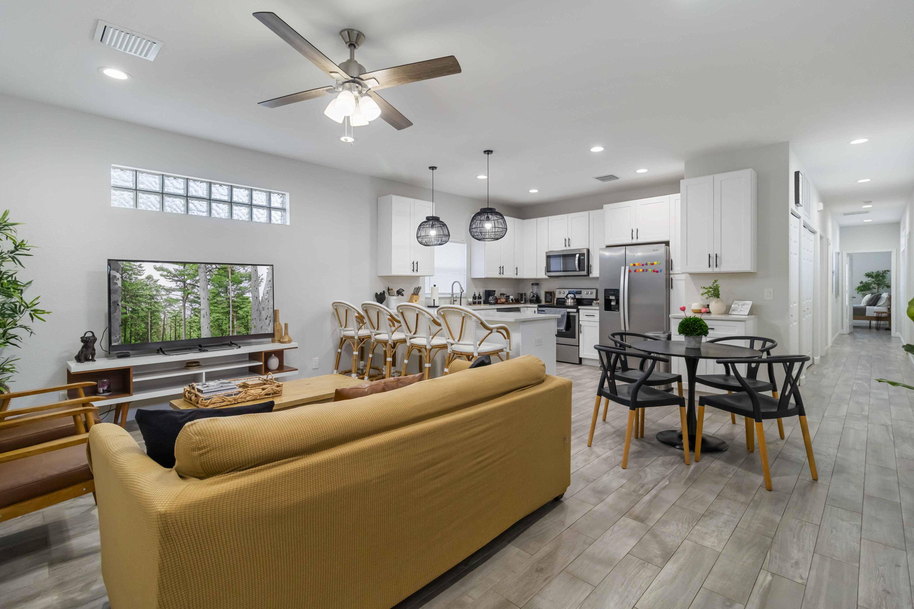 Just minutes from the beach and steps from vibrant downtown Lake Worth, this beautifully partially furnished home offers the perfect blend of coastal charm and modern comfort.